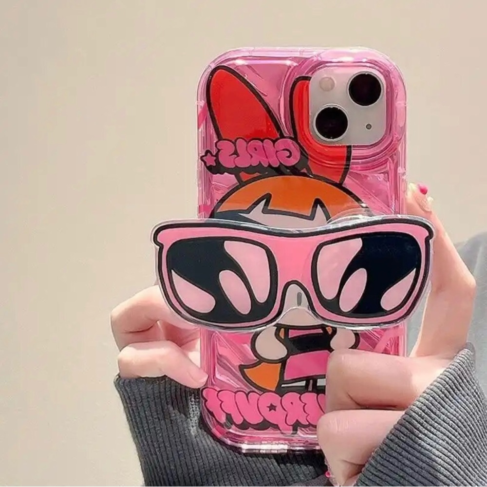 Powerpuff girl Blossom Holder case for iPhone 14 Pro Max and 13 Pro Max